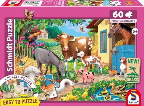 Schmidt Spiele 56574 Bauernhof Tiere, 60 Teile Kinderpuzzle aus Graspappe Schmidt Spiele 56574 Bauernhof Tiere, 60 Teile Kinderpuzzle aus Graspappe von Schmidt