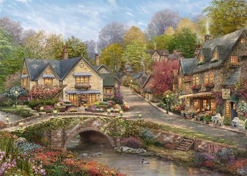 Schmidt Spiele 58629 Sommer in Cobblestone Village, Thomas Kinkade, 2000 Teile Puzzle von Schmidt
