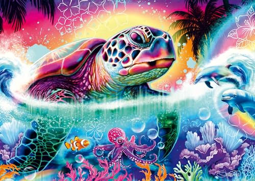 Schmidt Spiele 58634 Neon Schildkröte, Sheena Pike, 1000 Teile Puzzle von Schmidt