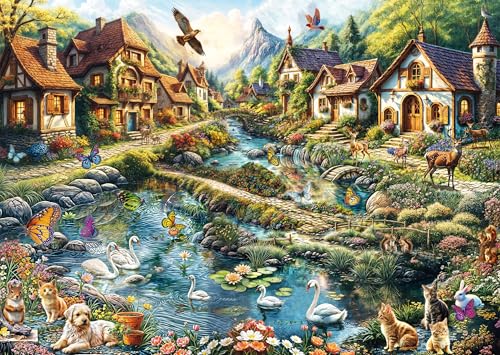 Schmidt Spiele 58874 Dörfchen am Waldesrand, 1000 Teile Puzzle von Schmidt