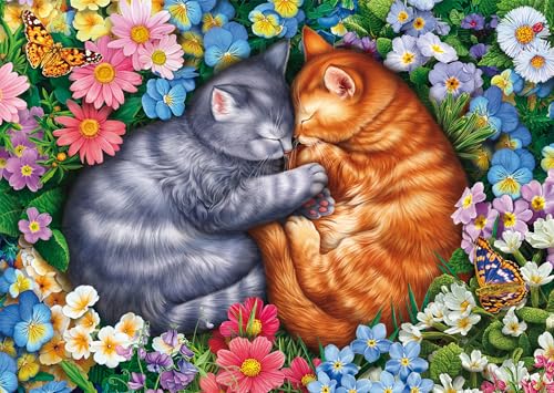 Schmidt Spiele 58875 Schlafende Samtpfoten, 1000 Teile Puzzle von Schmidt