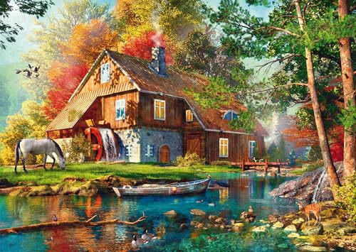 Schmidt Spiele 58881 Wassermühle im Herbst, 1000 Teile Puzzle von Schmidt