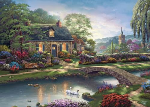 Schmidt Spiele 59775 Thomas Kinkade, Stoney Creek Cottage, 1000 Teile Puzzle von Schmidt