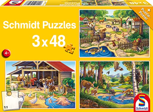 Schmidt Spiele Puzzle 56203 - Standard 3 x 48 Teile Alle Meine Lieblingstiere Schmidt Spiele Puzzle 56203 - Standard 3 x 48 Teile Alle Meine Lieblingstiere von Schmidt