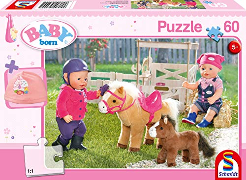 Schmidt Spiele Puzzle 56299 Baby Born, Ponyhof, 60 Teile Kinderpuzzle, bunt von Schmidt