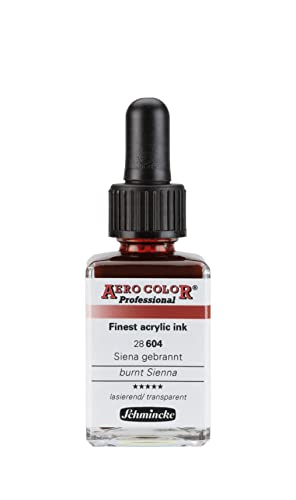 Schmincke - AERO Color® Professional, Siena gebrannt, 28 ml, 28 604 023, feinst-flüssige, farbstarke Acrylfarbe für Acrylmalerei, Airbrush, Mixed Media von Schmincke
