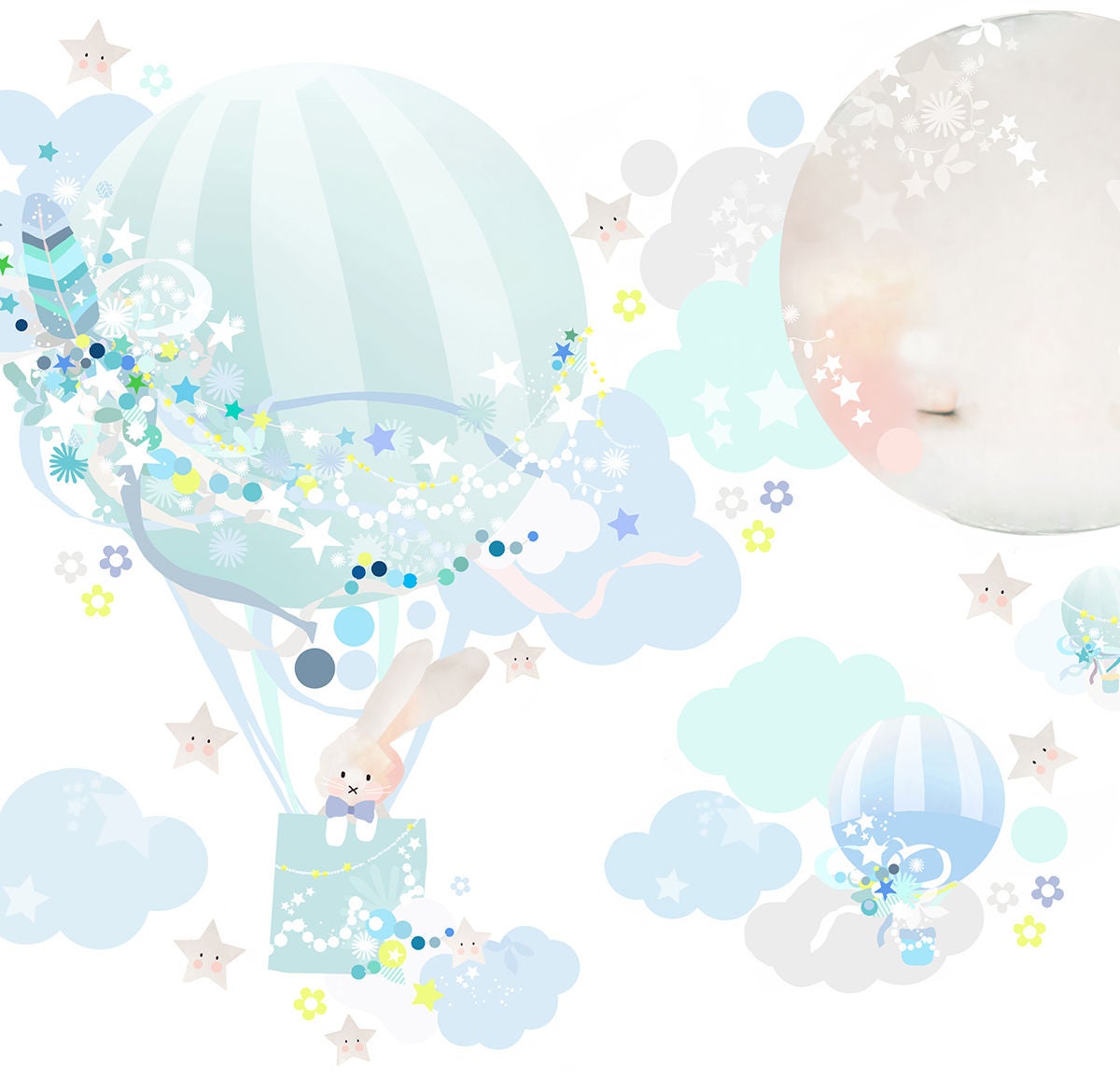 Schmooks Wallsticker Hot Air, Blue Schmooks Wallsticker Hot Air, Blue von Schmooks