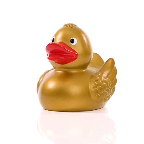 Schnabels Badeente Wings - Geschenk für Geburt Geburtstag Namenstag Kinder Baby Freund-in Mädchen Junge - lustig originell Glücksbringer - Spielzeug Quietsche-Ente Deko Badewanne (Gold) von Schnabels