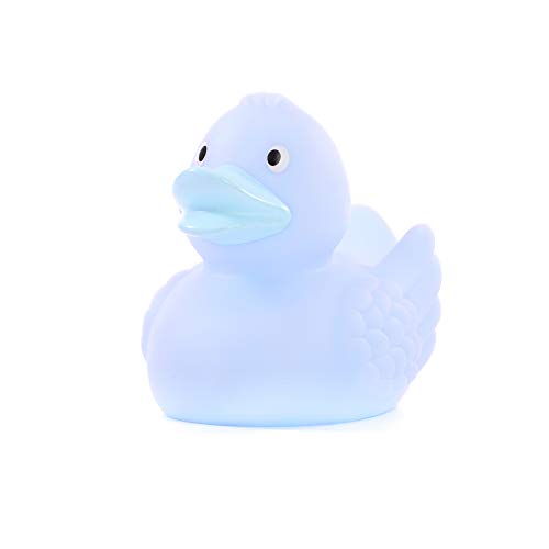 Schnabels Badeente Wings - Geschenk für Geburt Geburtstag Namenstag Kinder Baby Freund-in Mädchen Junge - lustig originell Glücksbringer - Spielzeug Quietsche-Ente Deko Badewanne (Pastell-Blau) von Schnabels