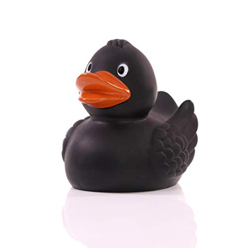 Schnabels Badeente Wings - Geschenk für Geburt Geburtstag Namenstag Kinder Baby Freund-in Mädchen Junge - lustig originell Glücksbringer - Spielzeug Quietsche-Ente Deko Badewanne (Schwarz) von Schnabels