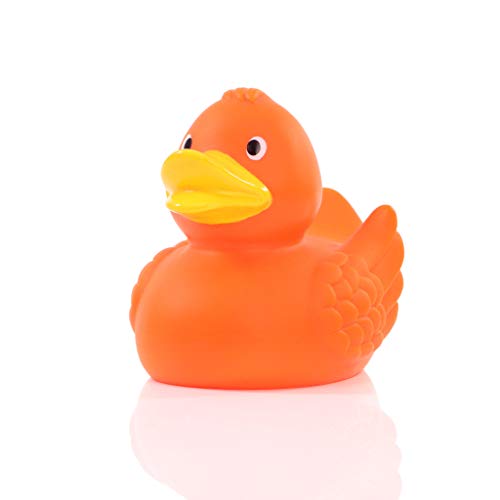 Schnabels Badeente Wings - Geschenk für Geburt Geburtstag Namenstag Kinder Baby Freund-in Mädchen Junge - lustig originell Glücksbringer - Spielzeug Quietsche-Ente Deko Badewanne (Orange) von Schnabels