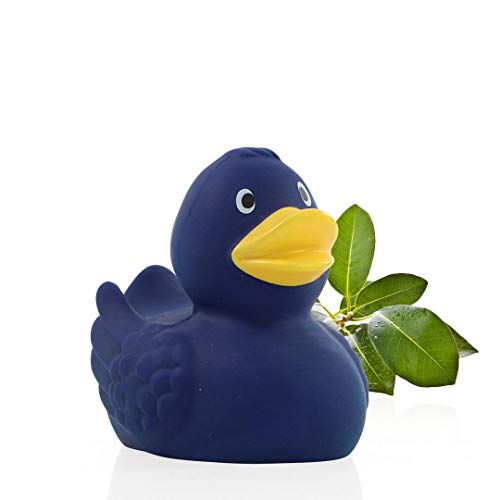 Schnabels Naturkautschuk-Ente (blau) - Ente aus nachwachsenden und natürlichen Rohstoff - nachhaltiges Geschenk für Baby Kinder Freunde - Spielzeug Quietsche-Ente Deko Badewanne von Schnabels