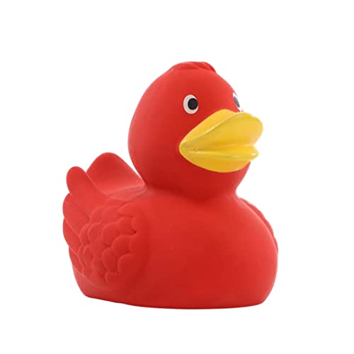 Schnabels Naturkautschuk-Ente (rot) - Ente aus nachwachsenden und natürlichen Rohstoff - nachhaltiges Geschenk für Baby Kinder Freunde - Spielzeug Quietsche-Ente Deko Badewanne von Schnabels