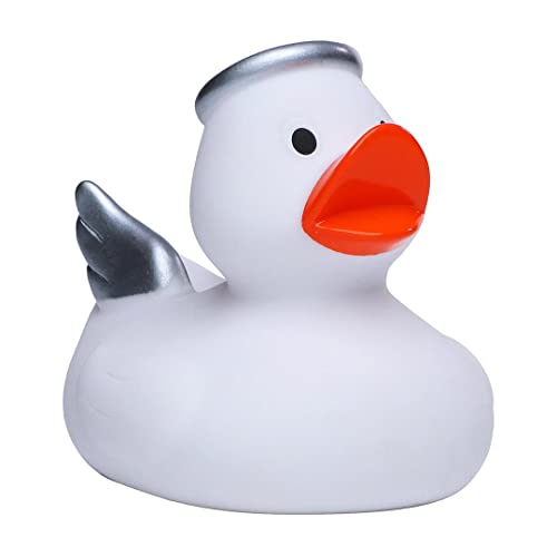 Schnabels Quietsche-Ente Engel (weiß, 8 cm)- Geschenk für Geburt Geburtstag Namenstag Kinder Baby Freund-in Mädchen Junge - Spielzeug Bade-Ente Badewanne Deko von Schnabels