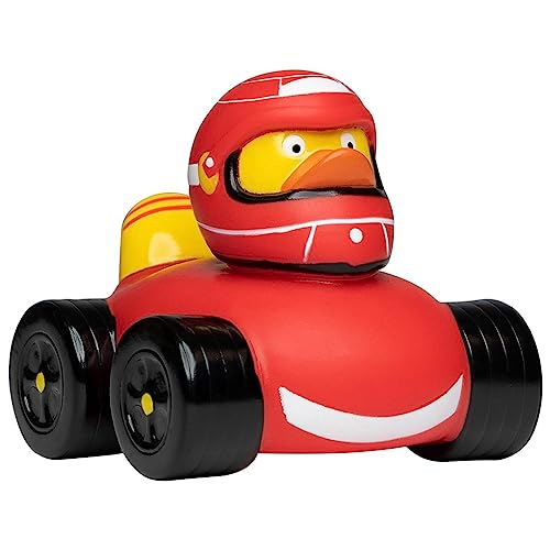 Schnabels Quietsche-Ente Race-Duck - Achtung vor diesem roten Flitzer! Lustiges Geschenk alle Rennsportfans von Schnabels