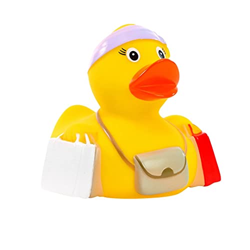 Schnabels Quietsche-Ente Shopping - Geschenk für Geburt Geburtstag Namenstag Kinder Baby Freund-in Mädchen Junge - Spielzeug Bade-Ente Badewanne Deko von Schnabels