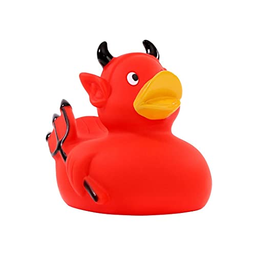 Schnabels Quietsche-Ente Teufel (rot) - Geschenk für Geburt Geburtstag Namenstag Kinder Baby Freund-in Mädchen Junge - Spielzeug Bade-Ente Badewanne Deko von Schnabels