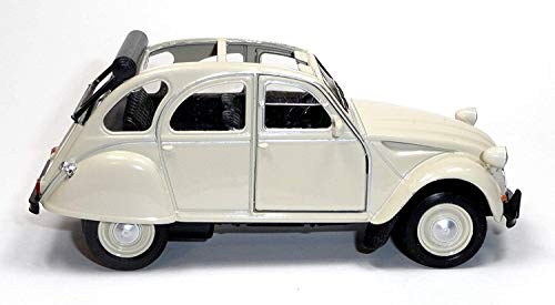 Schnäppchenmarkt 111 kompatibel mit Citroen 2CV 1962 Spritzguß Ente die Kultige Ente Modell-Auto kompatibel mit Citroen 2CV 1:38 Cabrio oder Geschlossen (beige offen) von Schnäppchenmarkt 111