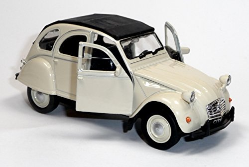 Schnäppchenmarkt 111 Modellauto kompatibel mit Citroen 2CV Ente Cabriolet, Auto, Metall, Windbetrieben, Rückzugmotor, Pull-Back, 1 Count, Erwachsene Oldtimer-Enthusiasten, Sammler von Schnäppchenmarkt 111