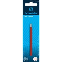SCHNEIDER 77292 Kugelschreiber Mine Take 4-Refill rot, Blisterkarte mit 2 Stück von Schneider