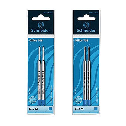 Schneider 50-77231 Kugelschreiber-Minen 708, System Parker, blau (2 x 2er Pack) von Schneider