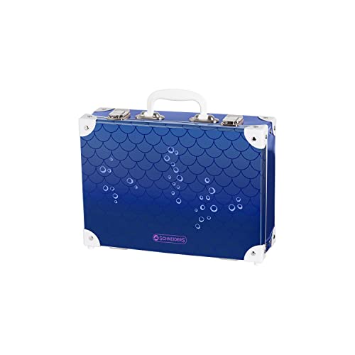 Schneiders 49334-070 - Kinder-Koffer mit Tragegriff und 2 Metallverschlüssen, Underwater Love Blau, ca. 33 x 24 x 10,5 cm, für Spielzeug, Bastel- und Zeichenmaterial von Schneiders