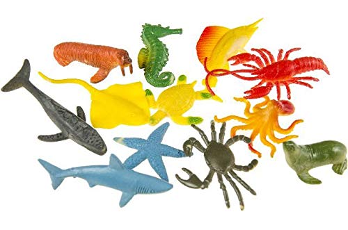 Schnooridoo 12 Meerestiere Tier Figuren Seetiere 5-7 cm Ozean von Schnooridoo