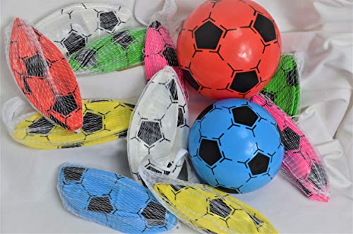 Schnooridoo 12 x Kunststoffball Fussball Ball 20 cm PVC Fußball im Netz Give Away Kindergeburtstag von Schnooridoo