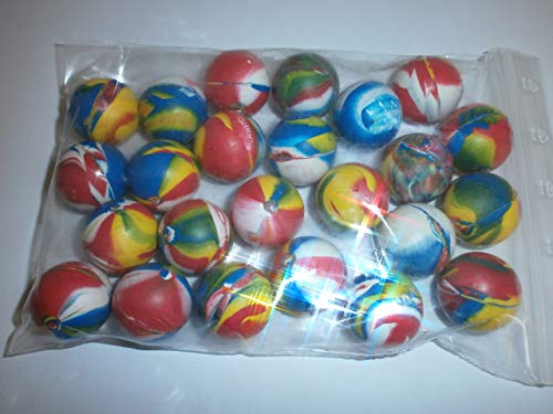 100 x Flummi Ball marmoriert 25 mm Springball Tombola Kindergebur