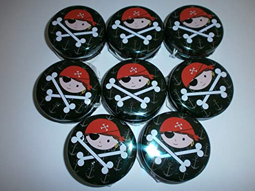 Schnooridoo 8 x Piraten Metall JoJo Seeräuber 5 cm Mitbringsel Kindergeburtstag Giveaway Tombola von Schnooridoo