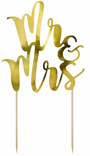 Cake Topper Kuchen Dekorieren Torten Deko Hochzeit Geburtstag (Mr. & Mrs. gold) von Hafeehoo