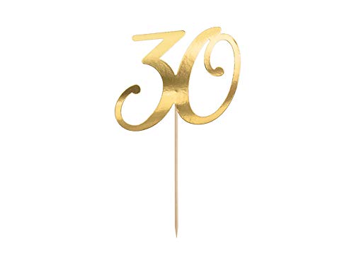 Cake Topper Kuchen Dekorieren Torten Deko Hochzeit Geburtstag (Zahl 30 gold) von Hafeehoo