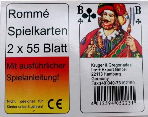 Schnooridoo Kartenspiele Poker Rommé Skat Spielkarten Karten (3 x Rommékarten) von Schnooridoo