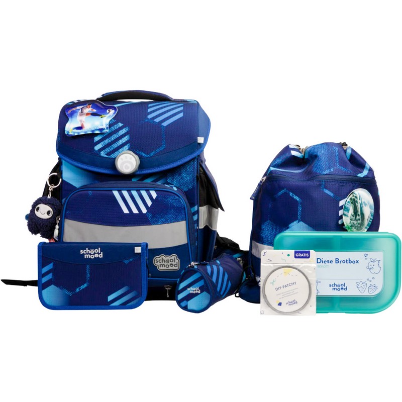 school mood Schulranzenset Timeless Pro Jonas - Fußball 7 tlg. von School-Mood
