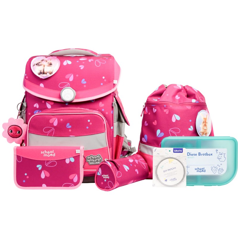 school mood Schulranzenset Timeless Pro Klara - Häschen 7 tlg. von School-Mood