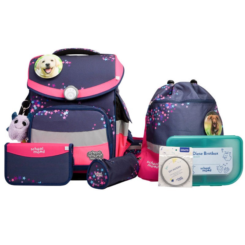 school mood Schulranzenset Timeless Pro Leni - Hund 7 tlg. von School-Mood