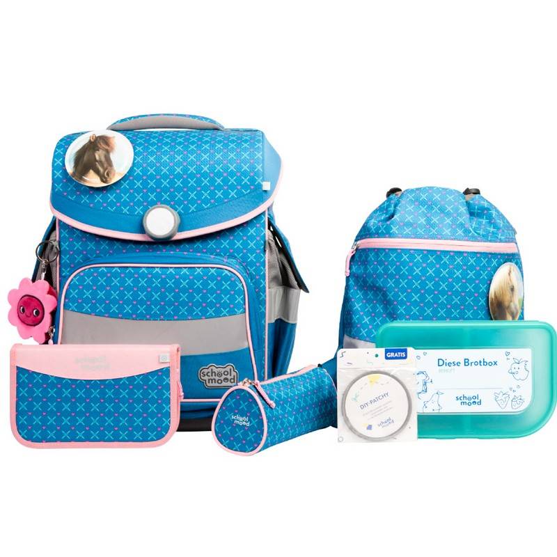 school mood Schulranzenset Timeless Pro Mila - Pferd 7 tlg. von School-Mood
