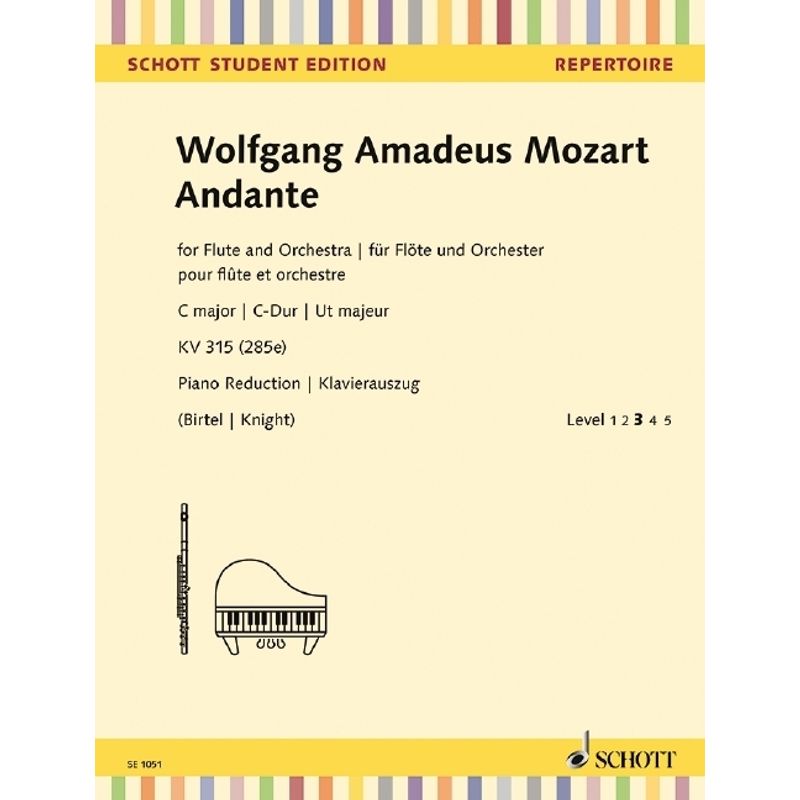 Schott Student Edition - Repertoire / Andante KV 315 (285e), Flöte und Orchester, Klavierauszug + Solostimme von Schott Music, Mainz