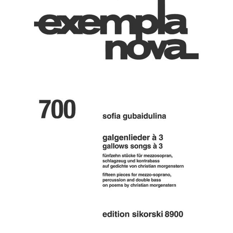 exempla nova / Galgenlieder à 3 von Sikorski