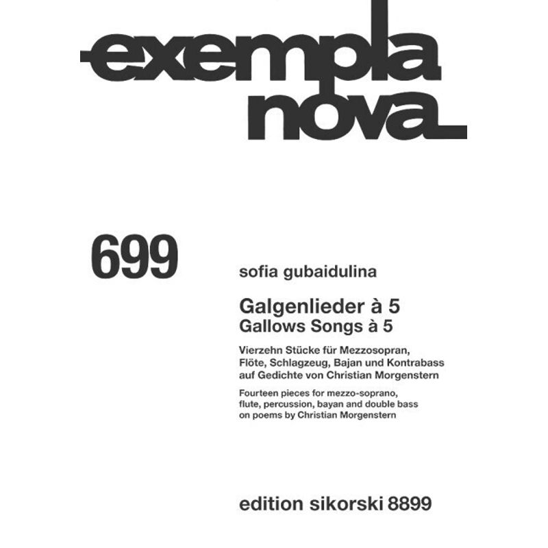 exempla nova / Galgenlieder à 5 von Sikorski