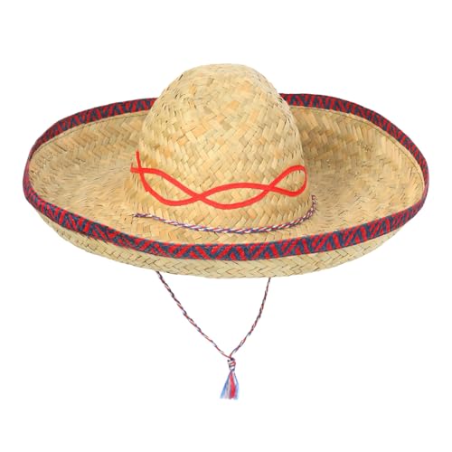 Schramm® 1 Stück Sombrero Strohhut ø 44cm Mexico Bast Hut Stroh Hut Hawaii Party von Schramm