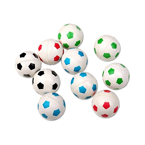 Schramm® 10 Stück Flummis Fußball Design ca. 27mm Flummi Springball Hüpfball Mitgebsel Tombola Kindergeburtstag von Schramm