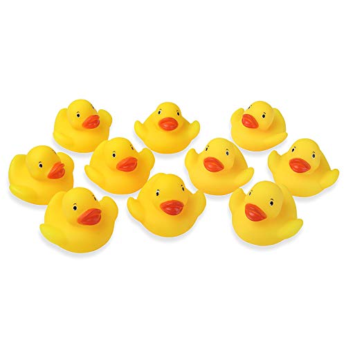 Schramm® 10 Stück Gummiente Gelb ca. 5cm Badeente Bade Ente Enten Badeenten Gummienten von Schramm