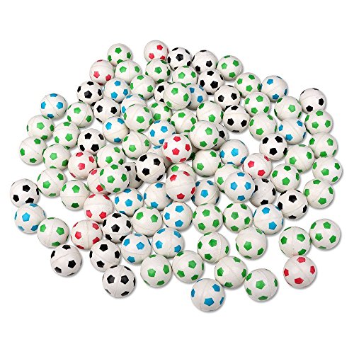 Schramm® 100 Stück Flummis Fußball Design 27mm Flummis Springball Hüpfball Mitgebsel Tombola Kindergeburtstag von Schramm