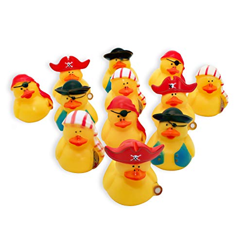 Schramm® 12 Stück Gummiente Pirat ca. 5,5cm Quietscheente Badeente Piraten Ente Bade Quietsche von Schramm