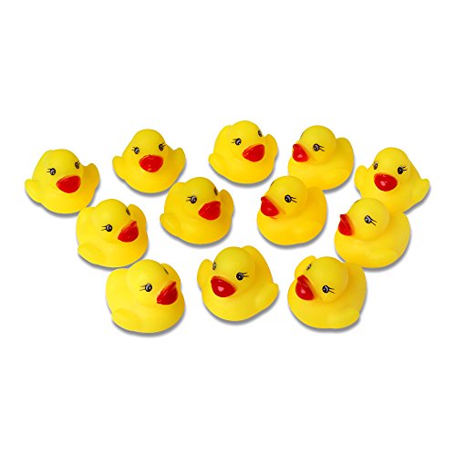 Schramm® 12 Stück Gummiente Quietsche Ente gelb ca. 3,5 cm Quietscheente Badeente Bade Ente Enten Badeenten Gummienten von Schramm