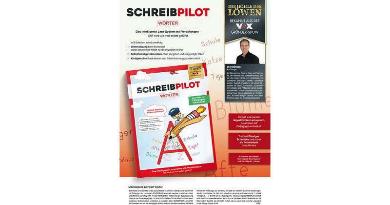 Buch - Heft Wörter DIN-A4 rot mit Bleistift/Radiergummi von Schreibpilot