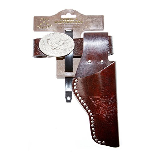 Bauer Spielwaren J.G. Schrödel 7500155 - Gürtel Eagle auf Tester mit Nieten, 1 Holster, 95-135 cm, Braun von Bauer Spielwaren