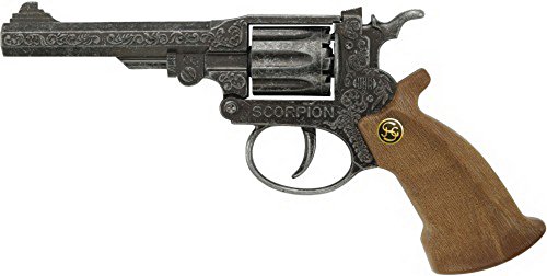 Schrödel J.G. 1068271 Scorpion antik: Spielzeugpistole für Zündplättchen-Munition, passend für Cowboys und Sheriffs, 8 Schuss, 22 cm, grau / silber (106 8271) von Schrödel J.G. GmbH