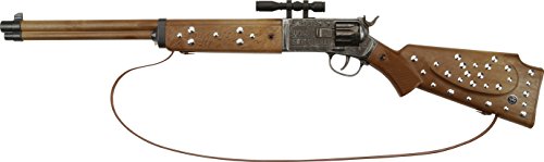 J.G.Schrödel 6078028 „Silberbüchse antik“: Spielzeuggewehr in Winnetou-Optik, in Box, ideale Cowboy- und Sheriffausrüstung, für 12-Schuss-Munition, 77 cm, braun / grau (607 8028) von Bauer Spielwaren